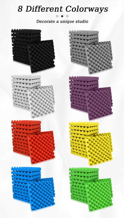 TOUO Acoustic Foam Fireproof Soundproofing Sponge 6/12/24/48 Pcs Egg Crate Soundproof Foam Studio Home Sound-absorbing
