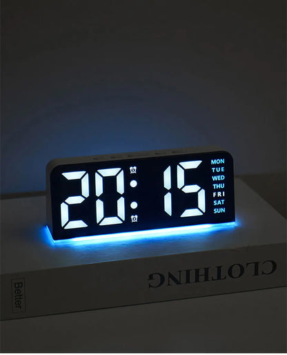 1 PCS Digital LED Alarm Clock With Date Display Dual Alarms Snooze Function Night Light 12H 24H Mode For Bedroom Desk Table