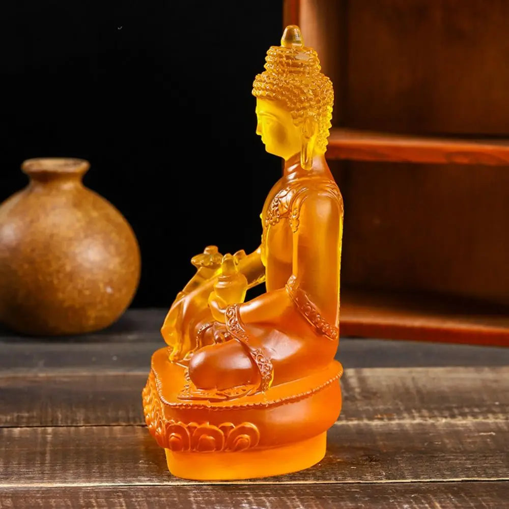 Medicine Buddha Statues Ornament Resin Feng Shui Lucky Shakya Muni Buddha Sculpture Home Office Garden Decoration