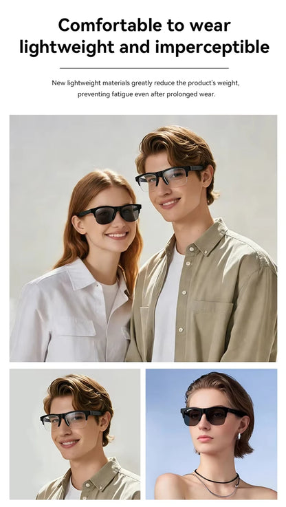 Lenovo Remote Control Bluetooth Smart Sunglasses 4K Touch Camera Photo Recording Built-in AI Translator Voice Assistant Eyewear