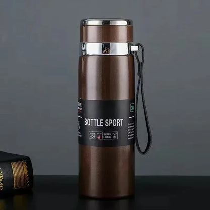 Portable 1L Stainless Steel Vacuum Flask, Insulated Water Thermos for Hot/Cold Coffee, Tea & Beverages