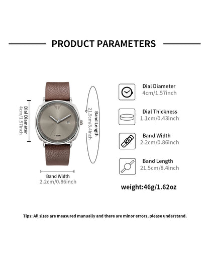 TOMI 3PCS Simple Business Men Watch Wallet Gift Box Set High Quality Classic Versatile Men Quartz Watch Clock Gifts Reloj