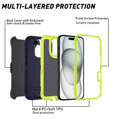 Otter Armor Box Shockproof Defender Phone Case for Iphone 16 11 12 13 14 15 Pro Max XSMAX 7 8 SE2 16E Hard Back Cover with Clip