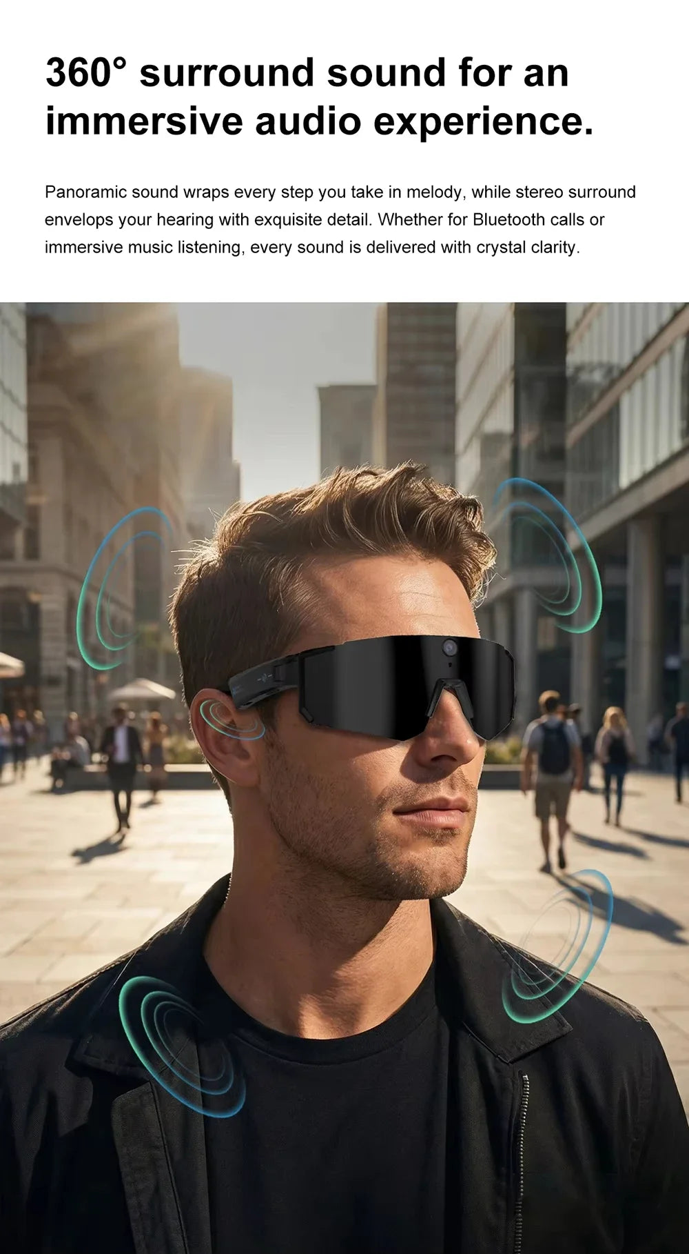 Lenovo 1600w AI Smart Camera Glasses Anti-shake 1080P Video Photo Cycling Sport ChatGPT Sunglasses DualMic 32GB Windproof Goggle