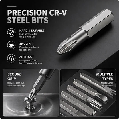 152-in-1 Precision Magnetic Screwdriver Repair Tool Kit with Flexible Shaft Tweezers Pry Tools for Phone Laptop PC Watch Console