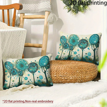 Two-piece suit Blue Floral Pillowcase for Bed , Used for sofas, chairs, cars, decorative cushion covers, pillowcases.