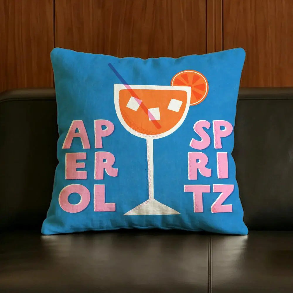 Brand A-Aperol L-Logo S-Spritz Cushion Cover Natural Linen Pillowcase Set, All-in-One Decor for Sofa, Bedroom & Chair