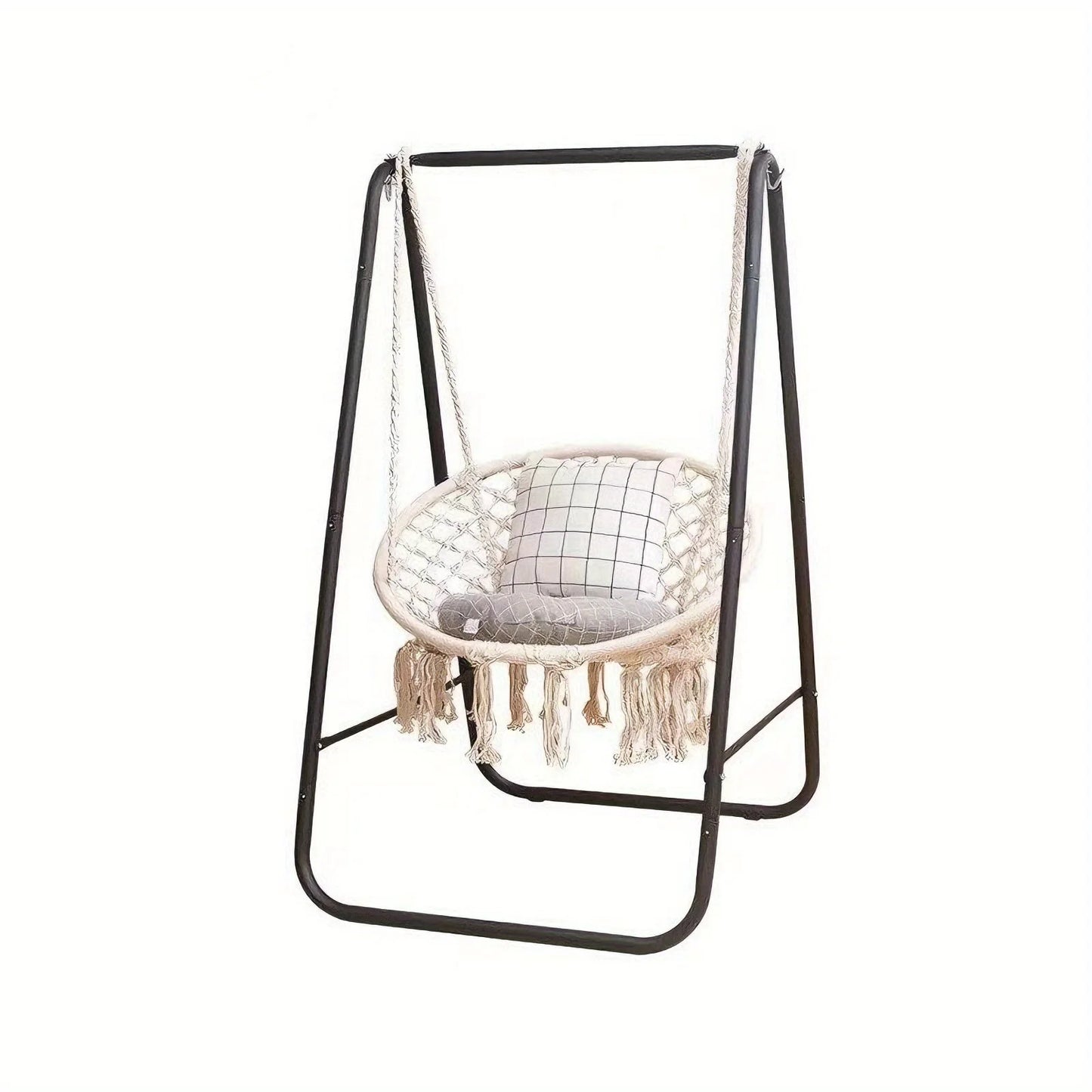 Free-Standing Hanging Chair Set with Metal Stand, Capacity Indoor/Outdoor Swing Chair, Portable Hammock Chair for Patio/Garden