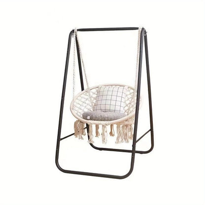 Free-Standing Hanging Chair Set with Metal Stand, Capacity Indoor/Outdoor Swing Chair, Portable Hammock Chair for Patio/Garden