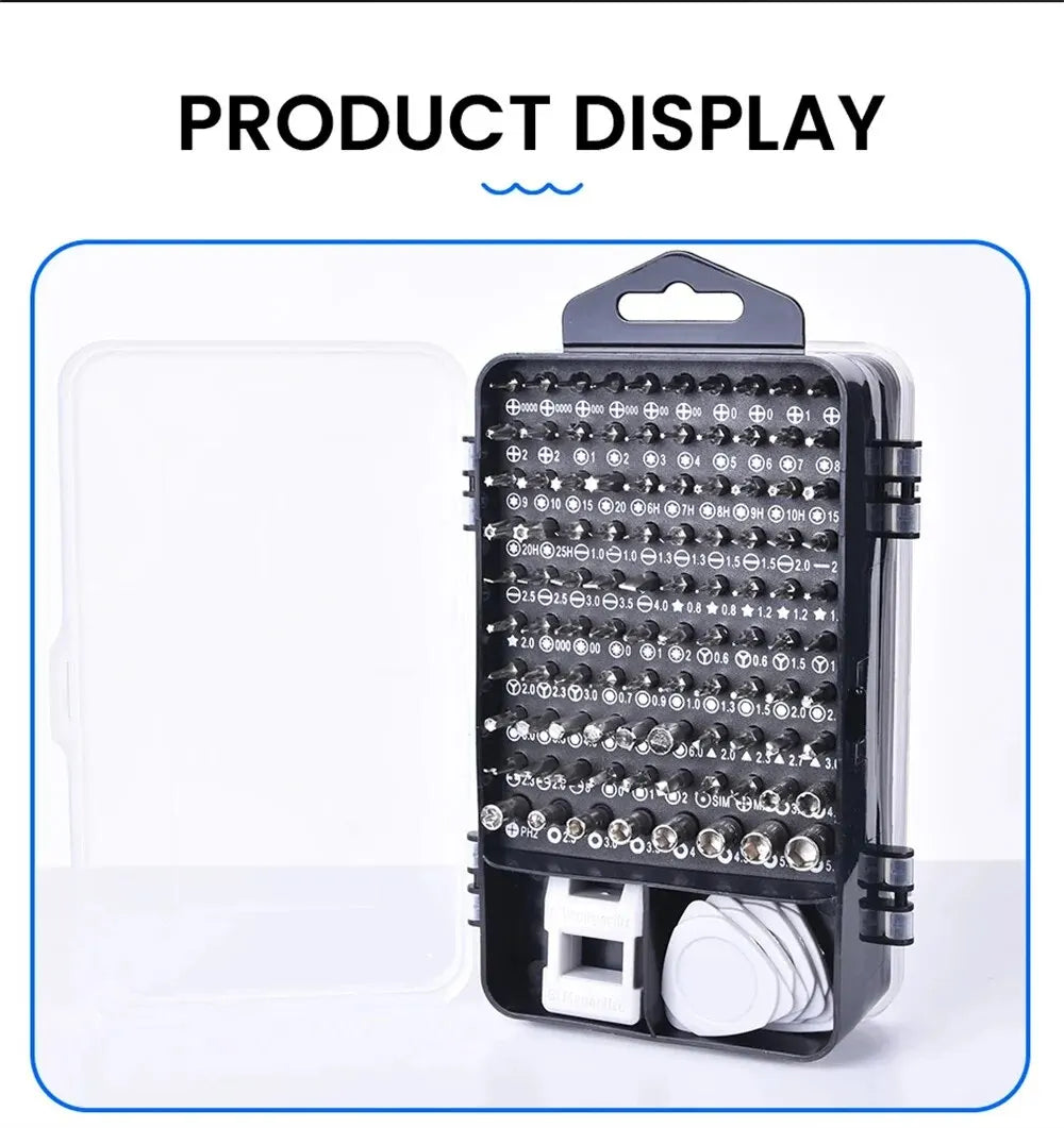 115 in 1 Multifunctional Screwdriver Set Electronic Repair Tools for Computer Phone and Household Use Insulation Screwdriver Kit
