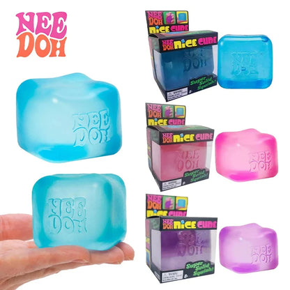 Needoh Nice Cube Transparent Maltose Solid Slow Rebound Squish Toy Stress Squeeze Fidget Relief Desktop Anxiety Release Gift