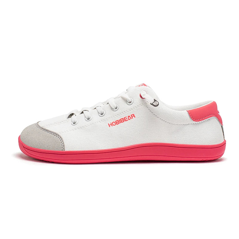 HOBIBEAR Wide Toe Barefoot Shoes for Unisex Minimalist Canvas Sneakers Lightweight Adjustable Slip On Walking Shoes