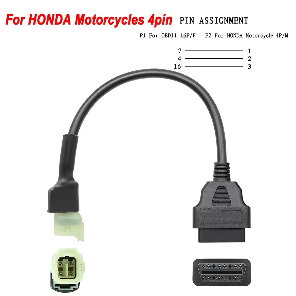 ELM327 V1.5 for Yamaha for Honda EFI Motorcycle Diagnostic Tool 3+4pin & 6pin to 16PIN OBD2 Cable Scanner Fault DiagnosisTool