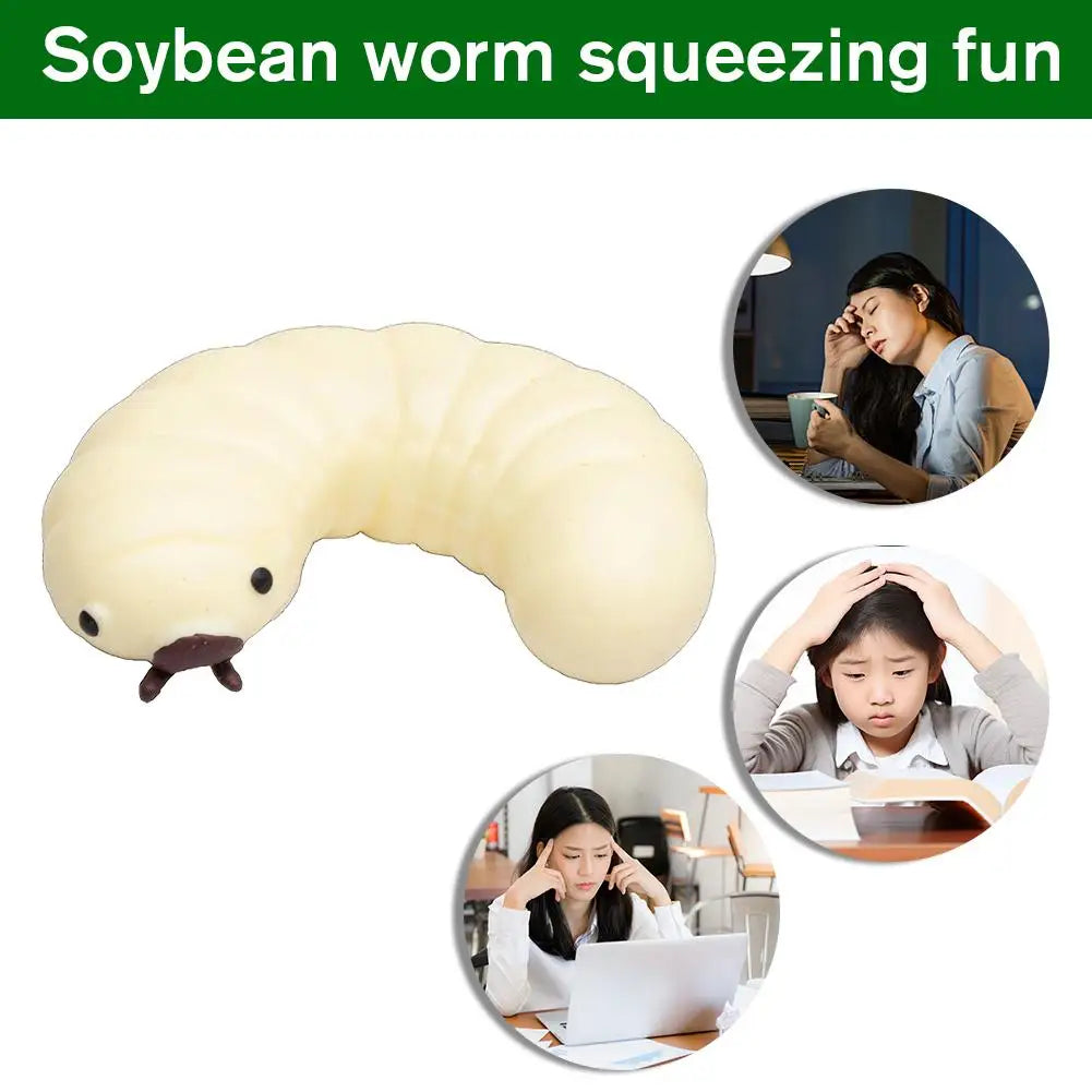 Squish Caterpillar Toy Soft Caterpillar Stretch Cute Sensory AntiStress Decompression Toys Soybean Bug Pinching Fun Toy