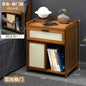 ‌Modern Minimalist Nightstand - Solid Wood Bedside Storage Cabinet with Drawer, Space-Saving Slim Design for Studio Apartments
