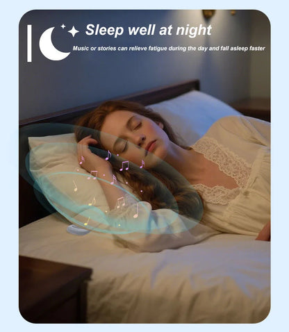 Mini Bone Conduction Bluetooth Speaker Sleep Aid Wireless Sound Bar Under Pillow Stereo TF Card MP3 Music Player Timed Shutdown