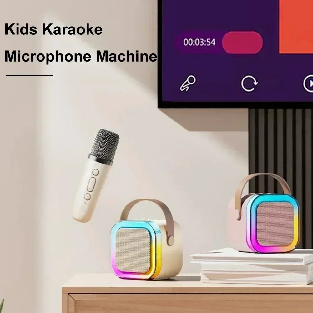 NEW Hot K12 Bluetooth Speaker Portable Home Cute Karaoke Mini Wireless Audio with Microphone K Song Family Singing Machine