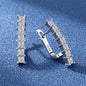 925 Sterling Silver Earrings Jewelry High Quality Retro Simple Pattern Purple White Zircon Earrings Hot Sale