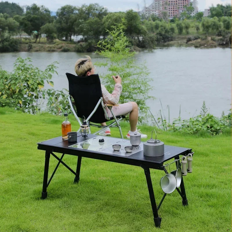 Mountainhiker Folding IGT Camping Lift Table Portable Outdoor Cooking System Multi-Purpose 3-5 Person Table for Camping