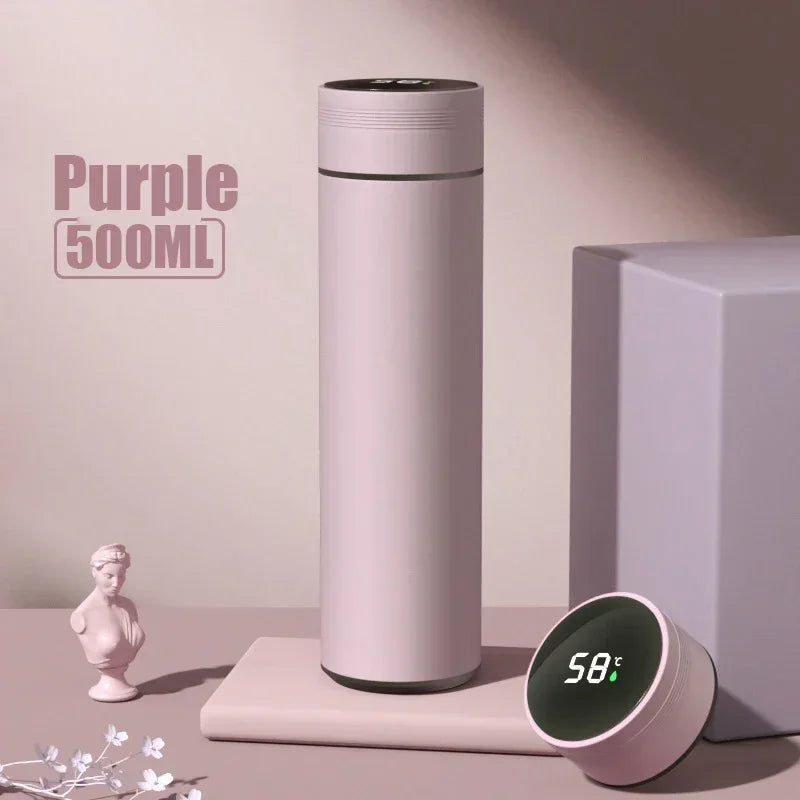 500ML Thermos Cup with Temperature Display, Stainless Steel Vacuum Insulated Mug, Outdoor Travel Cup, Father's Day Gift