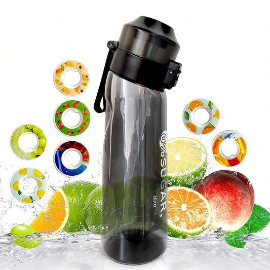 Motion Water Bottle with 1or7 Flavour Pods 650ML large capacity Sports Water Up Bottle Starter up Set New Fruit Fragrance