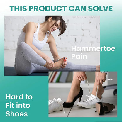 Pexmen 2Pcs Hammertoe Corrector Soft Gel Toe Straighteners Realign Bent Claw Hammer Toes Toe Corrector for Men and Women
