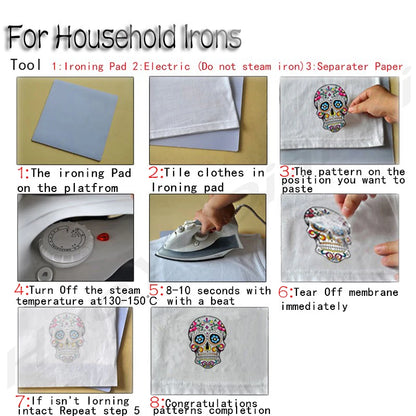 4PCS/Lot Flag For World Countries Heat Adhesive Thermal Transfers Iron On Patches For Ironing Clothing Fusible T Shirt Stickers