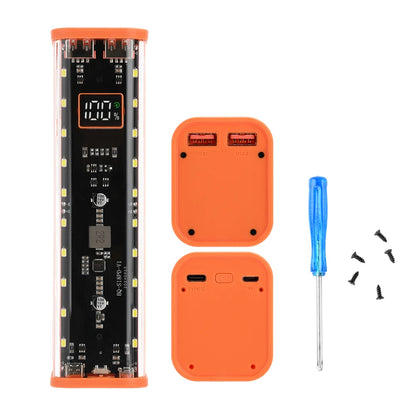 22.5W/45W 18650 Power Bank Case Fast Charging DIY Transparent Battery Storage Box Digital Display USB Type-C Battery Holder