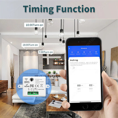 Tuya WiFi Smart Switch RF 433Mhz Wireless Switch 86 Wall Panel Mini Relay Module Smart Home Gadgets Voice for Alice Alexa Google