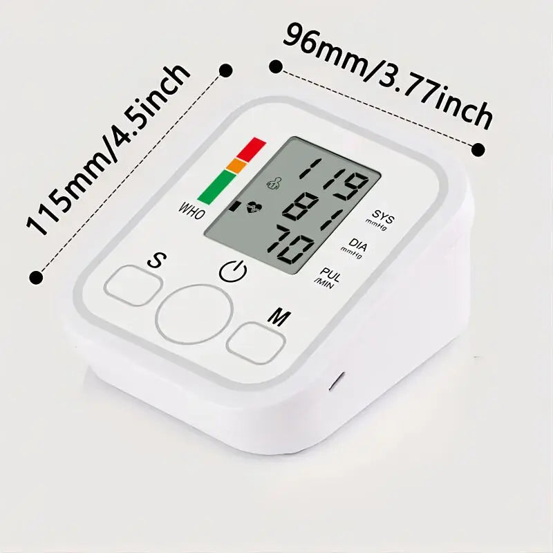 Upper Arm Automatic Blood Pressure Monitor BP Sphygmomanometer Pressure Meter Tonometer for Measuring Arterial Pressure