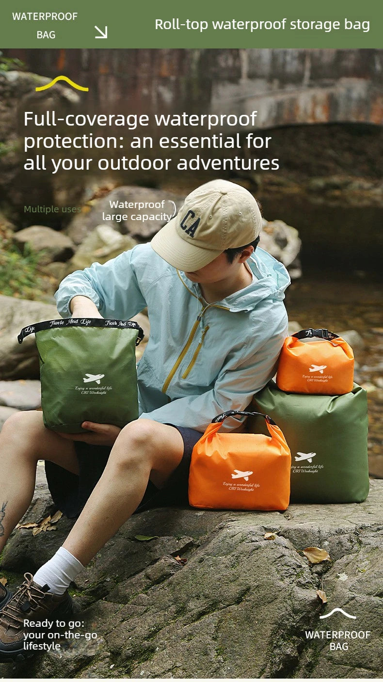 Waterproof Rolled Storage Bag Oxford Cloth 420d Dry Bag Outdoor Travel Hiking Beach Foldable Dispenser Portable Organizer Pack