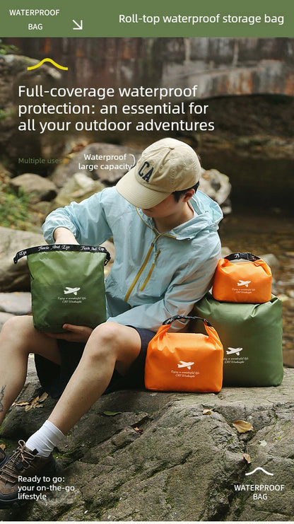 Waterproof Rolled Storage Bag Oxford Cloth 420d Dry Bag Outdoor Travel Hiking Beach Foldable Dispenser Portable Organizer Pack