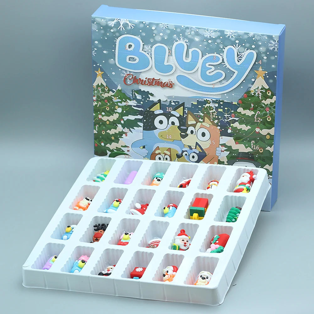 2026 New Bluey Blind Box Christmas Advent Calendar Christmas Blind Box 24-Day Countdown Surprise Box Children'S Toys Giftq