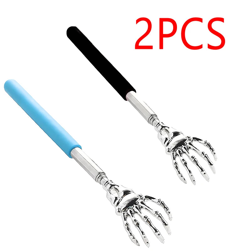 Stainless Steel Adjustable Massage and Tickle Relief Back Portable  Rubber Handle Extendable Telescoping Itch Stick Health Care