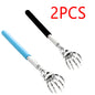 Stainless Steel Adjustable Massage and Tickle Relief Back Portable  Rubber Handle Extendable Telescoping Itch Stick Health Care