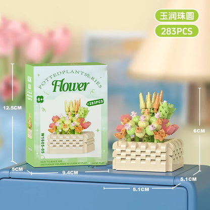 Bouquet Flower Mini Diy Building Block Toys for Children Bricks Blocks for Adults Constructor Micro Bricks Construction Set Gift
