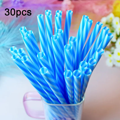 30-Pack of Two-Tone Twisted Straws, Reusable—A Must-Have for Parties, Bars, and Birthday Celebrations