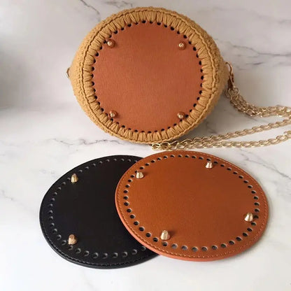 22*10Cm Oval Bottom For Knitted Bag PU Leather Bag Accessories Handmade Bottom DIY Crochet Bag Bottom Solid Color Bag Part NEW