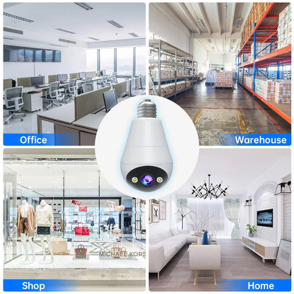 JOOAN 5MP E27 Bulb Wifi Camera Indoor Auto Tracking Night Vision Security Camera Two-way Audio Surveillance IP Camera
