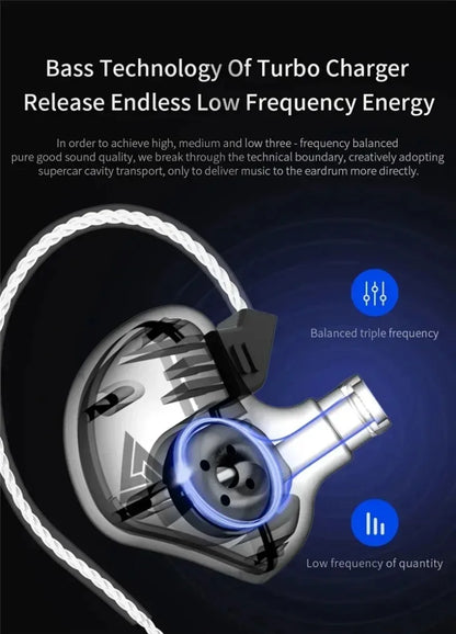 QKZ CK5 FiLe Wired Earphone Professional Gaming And Sports Noise Cancelling Headphones with Microphone HiFi Music Earphone