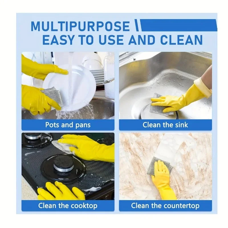 5/10/20/30 Silver Wire Cleaning Cloths Kitchen Dishwashing Cloths Non-Stick Oil Stain Removal Wipes Reusable Multi-Purpose Cleaning Towels Suitable for Tableware and Stovetops