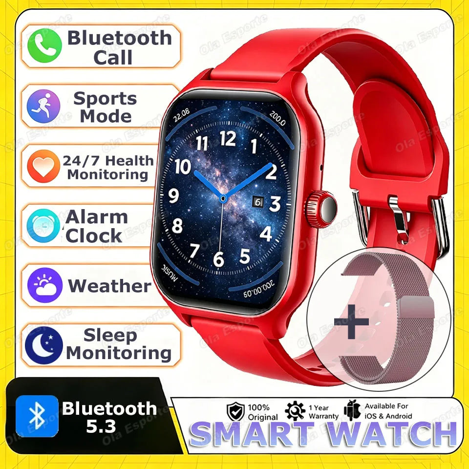 2026 New Men's Smart Watch Women's Gift Heart Rate Blood Oxygen Sports Fitness Watch Electronics Bluetooth Call Smartwatch HW12