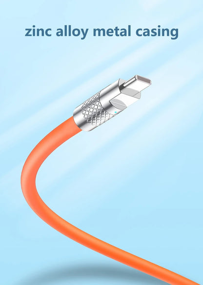 120w 6a Super Fast Charge PD Type C Liquid Silicone Cable Quick Charge 1M 2M Usb Cable Usb C to C Charger Cable