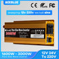 Inwerter 12V 220V Czysta Sinusoida 1600W 2200W 3000W DC 12V Na AC 220V Przenośny Zasilacz Przetwornica Samochodowy Inwerter Solarny