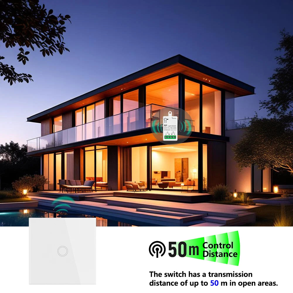 Diese 86 Wireless Touch Light Switch 433MHz Remote Transmitter, AC 110V~250V 10A Relay Receiver Interruptor for home improvement