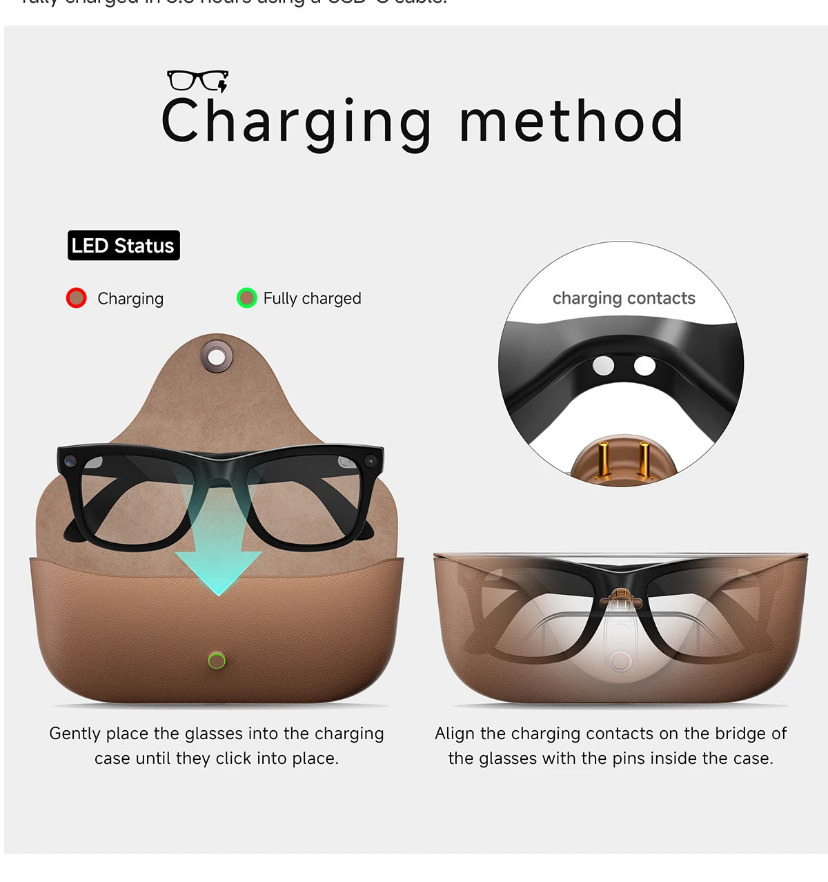 MT5 Ultra AI Smart Glasses 8MP Camera Video Recording Real-Time Translation Bluetooth Call Music with Charging Case