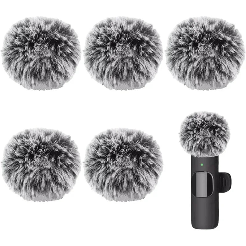 9PCS Furry Windscreen Microphone Lavalier Foam Cover Set Prevent Popping Sound Foam Mic Cover Microphone Accessories MKFPJ02