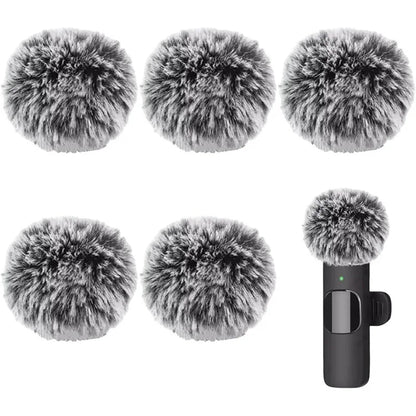 9PCS Furry Windscreen Microphone Lavalier Foam Cover Set Prevent Popping Sound Foam Mic Cover Microphone Accessories MKFPJ02