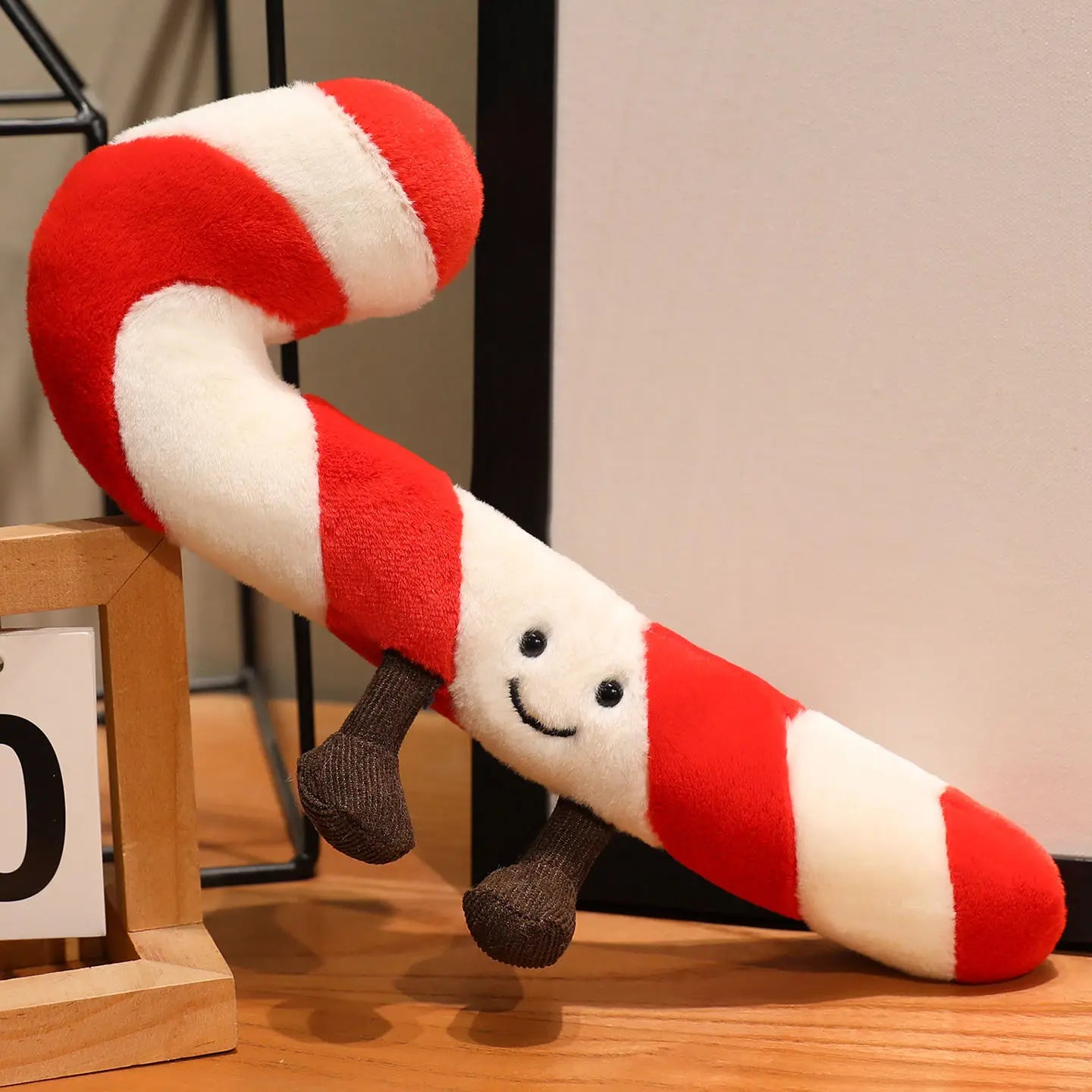 Christmas Bell Pepper and Candy Cane Plush Toy Fun Simulation Chili Peppers and Candy Canes Stuffed Doll Holiday Decor Xmas Gift