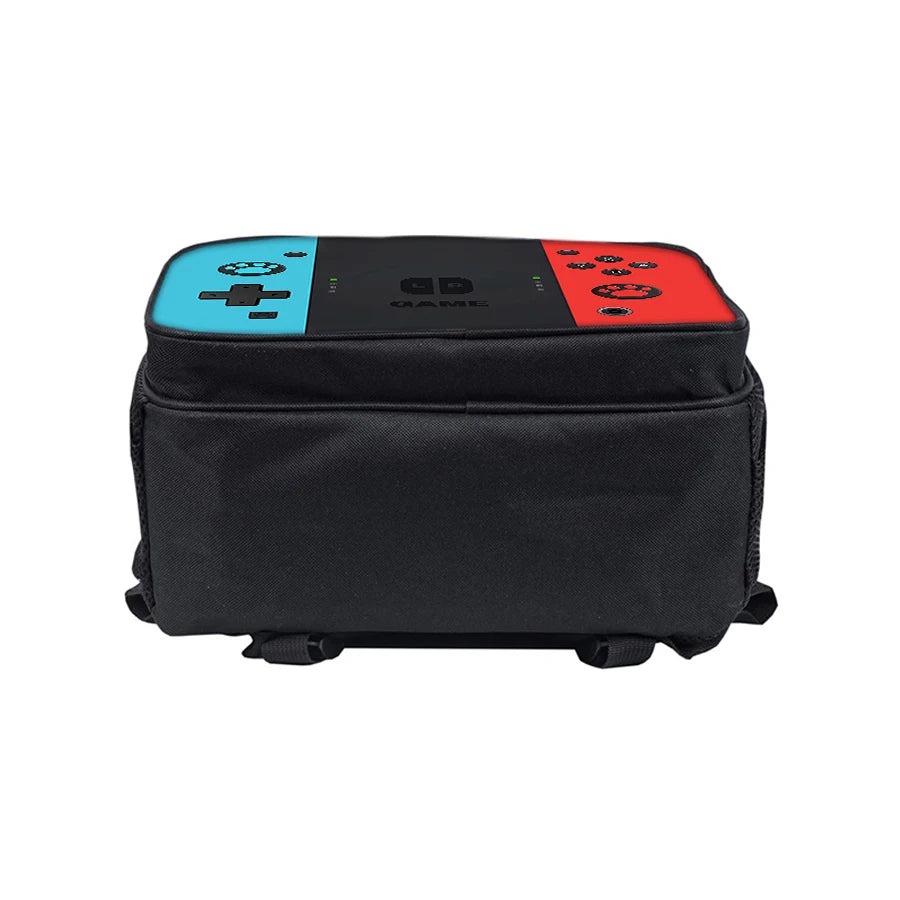 Casual Commute Games Console Circular Front Pocket Backpack For Boys/Girls Best Gifts 2D Flat Cartoon School Bag For Children